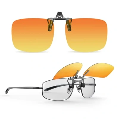 Afbeelding van Goiteia Gepolariseerde opklapbare clip op nachtrijbril, anti koplampverblinding voor mannen en vrouwen, minimaliseert effectief schittering van tegemoetkomende koplampen, High Definition Vision,