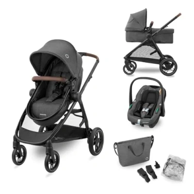 Afbeelding van Maxi Cosi Zelia S Trio 3 in 1 Kinderwagen Inclusief autostoeltje en luiertas Dark Grey
