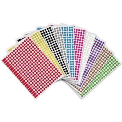 Afbeelding van AVERY 5880 zelfklevende tabletten, 8 mm, bedrukbaar, veelkleurig: roze, zwart, wit, bruin, paars, grijs, goud, rood, groen, blauw