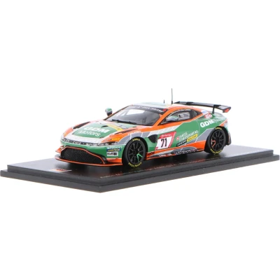 Afbeelding van De 1:43 Diecast Modelauto van Aston Martin Vantage AMR GT4 Team Prosport Racing #71 24H Nurburgring 2021. rijders waren G. Dumarey / M. A. Walker en Hess. fabrikant het schaalmodel is Spark. Dit