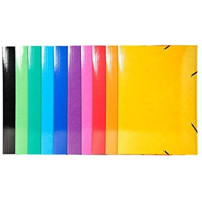 Afbeelding van Exacompta 59829e pak van 10 mappen met rubber, A3 32 x 44 cm, meerkleurig