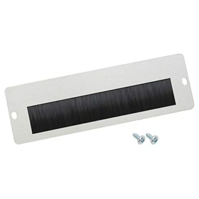 Afbeelding van HMF 63329 07 kabeldoorvoer met borstelinzetstuk voor 10 inch serverkast, buiten, lichtgrijs