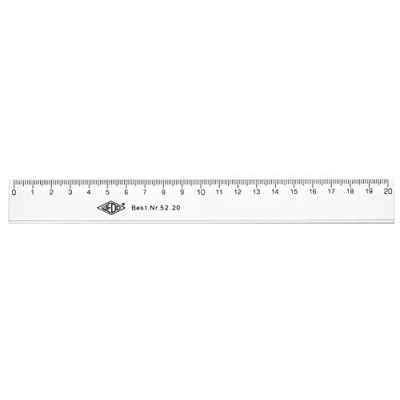 Afbeelding van Wedo 5220 Liniaal 20 cm, inktrand, indeling in centimeter, kunststof, transparant