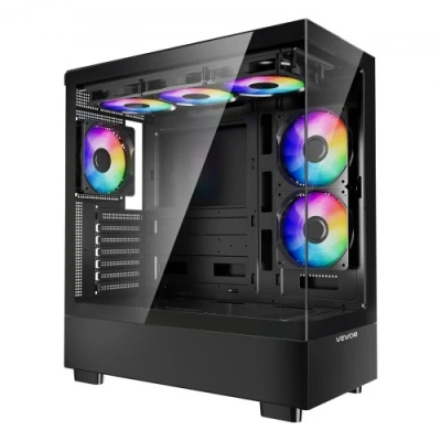 Afbeelding van VEVOR PC gaming behuizing mid tower ATX 6x 120mm PWM ARGB ventilator ATX/M ATX/ITX