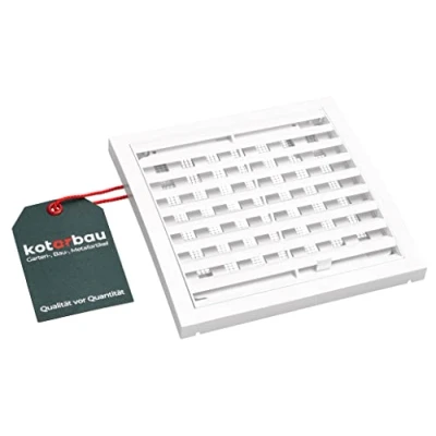 Afbeelding van KOTARBAU® Ventilatierooster, 150 x mm, afsluitbaar, afvoerluchtrooster, kunststof met insectenwering, afsluitrooster, rechthoekig, wit, lamellengrooster, ventilator