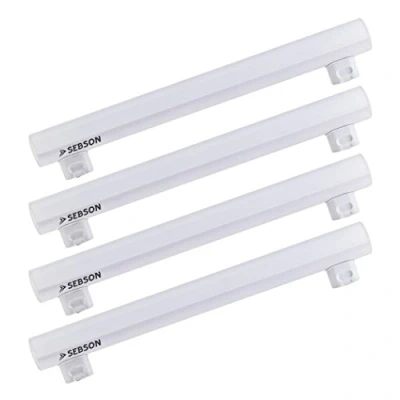 Afbeelding van SEBSON S14S LED Lamp 4W vervangt 35W 400lm Warm Wit 3000K Niet Dimbaar 150 Stralingshoek Lijnlamp 30cm 230V Set van 4