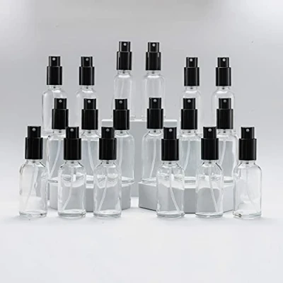 Afbeelding van Yizhao Transparant Glass Spray Bottle 30ml, met Kleine Fijne Nevelspray, Metalen Dop, Navulbaar voor Essentiële Olie, Reizen, Schoonmaken, Parfum, Aromatherapie, Make up 18 Stuks