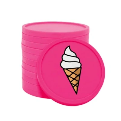 Afbeelding van CombiCraft softijs consumptiemunt Ø29mm neon roze 100 stuks