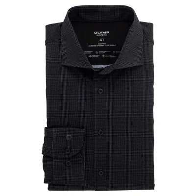 Afbeelding van Olymp overhemd heren Level Five extra slim fit grijs geruit