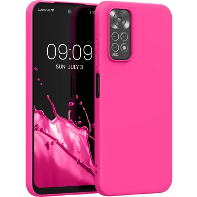 Afbeelding van kwmobile telefoonhoesje geschikt voor Xiaomi Redmi Note 11 / 11S Hoesje smartphone Back cover in neon roze