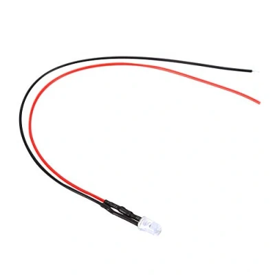 Afbeelding van 10Pcs 12v 5mm LED Lichtgevende Diode Bedrade Multicolor Licht Kabel Energiebesparende Bedrading 20cm 0.06W (Geel)