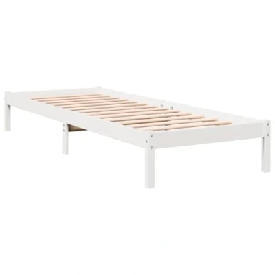 Afbeelding van vidaXL Bedframe extra lang zonder matras grenenhout wit 90x220 cm