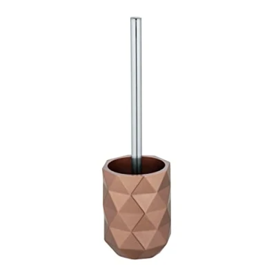 Afbeelding van WENKO Toiletset Lanciano, toiletborstelhouder in een bijzonder, gestructureerd design, van hoogwaardig kunsthars, met toiletborstel kunststof borstelkop en elegante handgreep, Ø 11 x 37 cm, brons