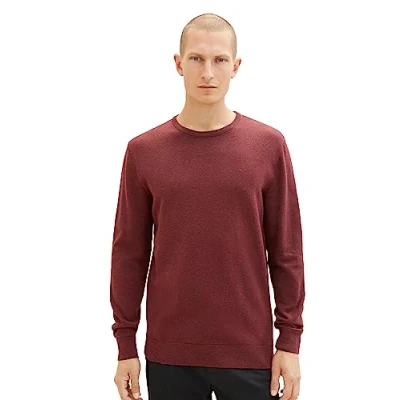 Afbeelding van TOM Tailor Pullover Trui, Heren, Maat: XXL, Bordeaux