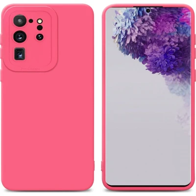Afbeelding van Cadorabo Hoesje geschikt voor Samsung Galaxy S20 ULTRA in FLUID ROOD Beschermhoes TPU silicone Cover Case