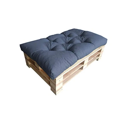 Afbeelding van Chilly Pilley Palletkussen Schuimvlokken Palletmeubel Palletbank Rugleuning Zitkussen Zijkussenset (Zitkussen 120 X 80 Blauw)