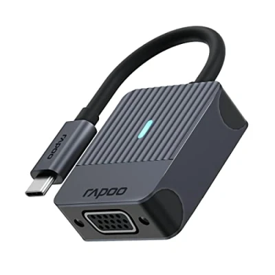 Afbeelding van Rapoo USB C Adapter, naar VGA, grijs Desktop accessoire Zwart
