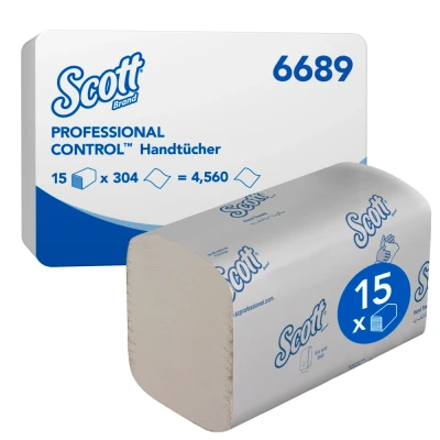 Afbeelding van Handdoek Scott i vouw 1 laags 21x20cm wit 15x304st 6689