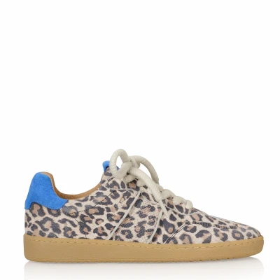Afbeelding van DWRS Poona Leopard Sneakers laag, Dames, Maat: 37, Sand kobalt Schoenen