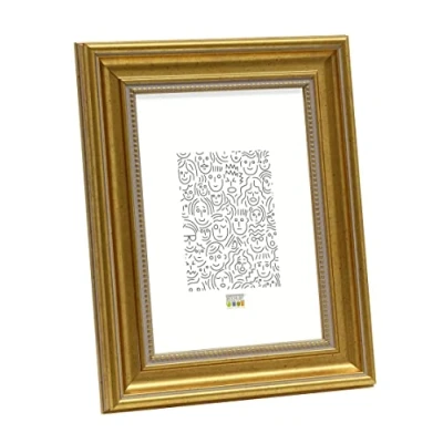 Afbeelding van Deknudt Frames fotolijst S45HA1 goudkleur parelbiesje foto 18x24