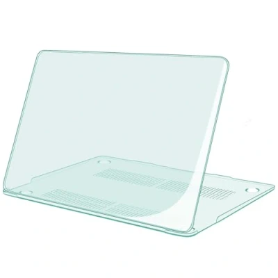 Afbeelding van TECOOL Hoes Compatibel met MacBook Air M1 13&quot; (A2337) en Retina 2018 2020 (A2179 A1932), Plastic Slanke Beschermende Harde Case, Glanzend Oppervlak, Muntgroen