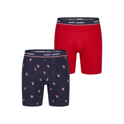 Afbeelding van Happy Shorts Boxershorts &#039; XMAS Boxer Briefs donkerblauw / knalrood