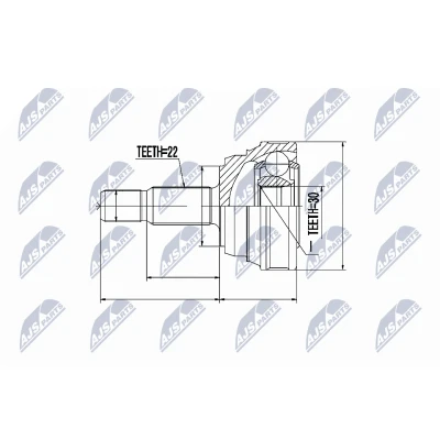 Afbeelding van Homokineet reparatie set, aandrijfas NTY NPZ VW 013