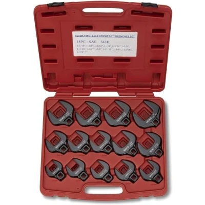 Afbeelding van Neiko® 03325 A 1/2 aandrijving Sae Crowfoot sleutelset, Jumbo grootte, CR MO, 1 1/40,6 cm 5,1 14 delig