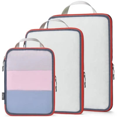 Afbeelding van Cipway Compressie reisverpakkingskubussen, mesh ontwerp lichtgewicht reistassen organizer voor rugzak koffers thuisopslag (blauw 3 stuks)