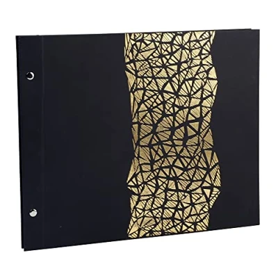 Afbeelding van Exacompta ref. 16985E 1 Spiraalgebonden fotoalbum ARAMY 160 foto&#039;s 40 zwarte pagina&#039;s formaat 37 x 29 cm omslag in zwart papier met textieleffect goudopdruk FSC® gecertificeerd