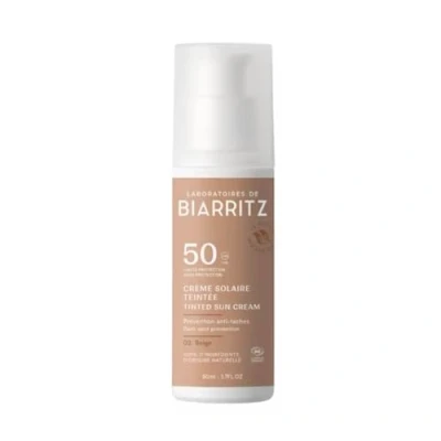 Afbeelding van Laboratoires de Biarritz Getinte zonnecrème gezicht Beige LSF50 biologisch gecertificeerd gehydrateerd, gematteerd, zorgt voor een gezonde stralen 50 ml Made in France