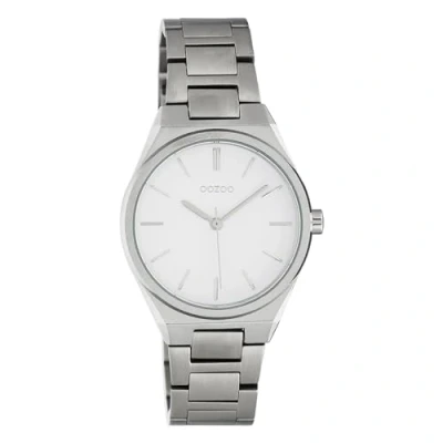 Afbeelding van OOZOO C10525 Horloge Timepieces staal zilverkleurig wit 34 mm