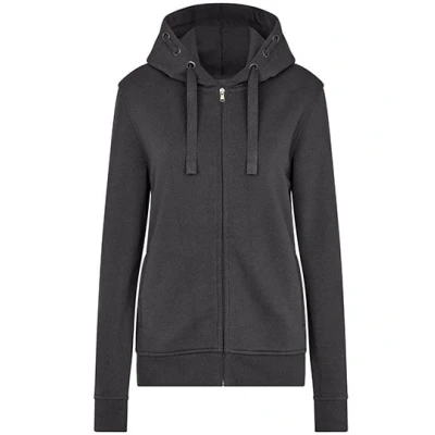 Afbeelding van HRM Dames Premium Capuchonjack, Donkergrijs, Maat XS I Fair Trade Jas met Capuchon, 320 g/m² Gemaakt van 70% Katoen &amp; 30% Gerecycled Polyester