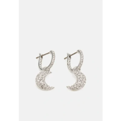 Afbeelding van Swarovski 5666157 Oorhangers Luna zilverkleurig wit 2,5 x 1,1 cm