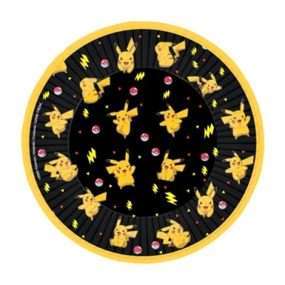 Afbeelding van Amscan Pokemon Pikachu Bordjes Karton 18 CM 8 Stuks.
