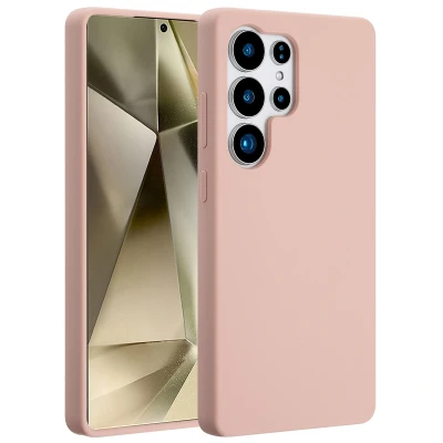 Afbeelding van Samsung Galaxy S25 Ultra MagSafe Hoesje Siliconen en TPU (zacht) Accezz Softcase/Backcover Roze Telefoonhoesje