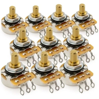 Afbeelding van CTS 450G A250K Logaritmische Potmeter Messing Short Solid Shaft 1/4 Inch 10% voor Elektrische Gitaar Basgitaar(Set van 10)