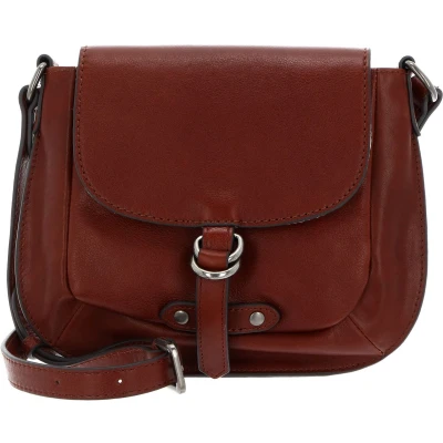 Afbeelding van FREDsBRUDER Leren Schoudertas Veg Tan Collection Fleur Crossbody Bag Dark Cognac Bruine