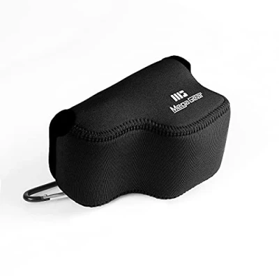Afbeelding van MegaGear Ultra Light Neopreen Camera Case Compatibel met Sony ZV E10, zwart, Cameratassen ontworpen voor comfort en bescherming.