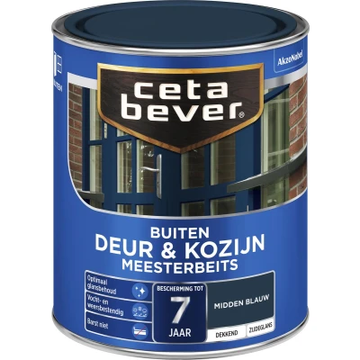 Afbeelding van Ceta Bever Dekkend Meesterbeits 907 Midden Blauw Zijdeglans Blanke lak &amp; Beits