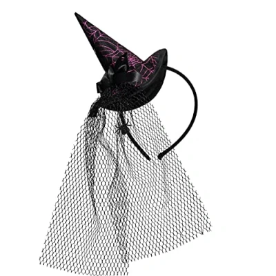 Afbeelding van Mini Witch Hat w Bow&amp;Feathers