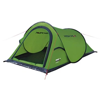 Afbeelding van High Peak Campo 2 werptent, pop up tent voor personen, festivaltent met badbodem, super lichte snel openende 1500 mm waterdicht, ventilatiesysteem, muggenbescherming