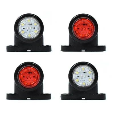 Afbeelding van 4x 6 LED vrachtwagen begrenzingslichten 12/24V positielichten zijmarkeringslichten aanhanger rood wit