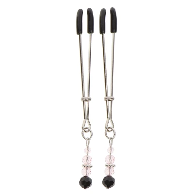 Afbeelding van Taboom Tweezers With Beads Bondage / SM Nipple clamps Zilver