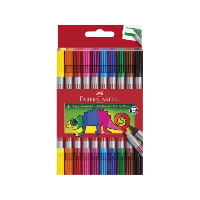 Afbeelding van 10x Viltstiften Faber Castell Duo etui met 10 stuks