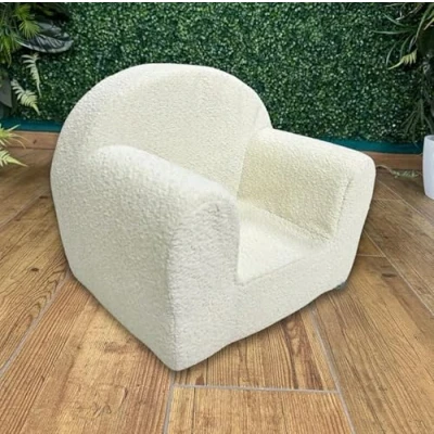 Afbeelding van FORTISLINE David Mini vanaf 1 jaar, kinderstoel van pluche, knuffelstoel 40 x 33 39 cm, mini, oorfauteuil gecertificeerd volgens Oeko Tex, kleuren naar keuze, beige
