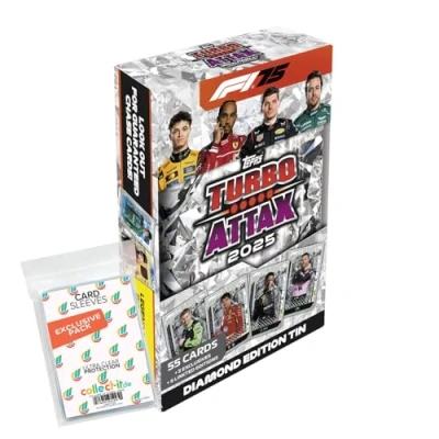 Afbeelding van Bundel met Topps Turbo Attax Formule 1 2025 Trading Cards + Exclusieve Collect it hoezen (1 Mega Tin Diamond)