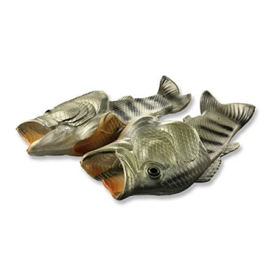 Afbeelding van Uniqstore uniseks sandalen in de vorm van een vis voor strand of douche origineel cadeau idee dames en heren, Beige, 42/43 EU