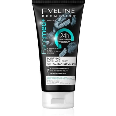 Afbeelding van Eveline Cosmetics Facemed+ Purifying Facial Wash Paste With Activated Carbon 3in1 150ml.