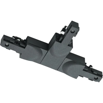 Afbeelding van Spanningsrail Doorverbinder DUOLINE T Connector Aarde Links 2 Fase Mat Zwart